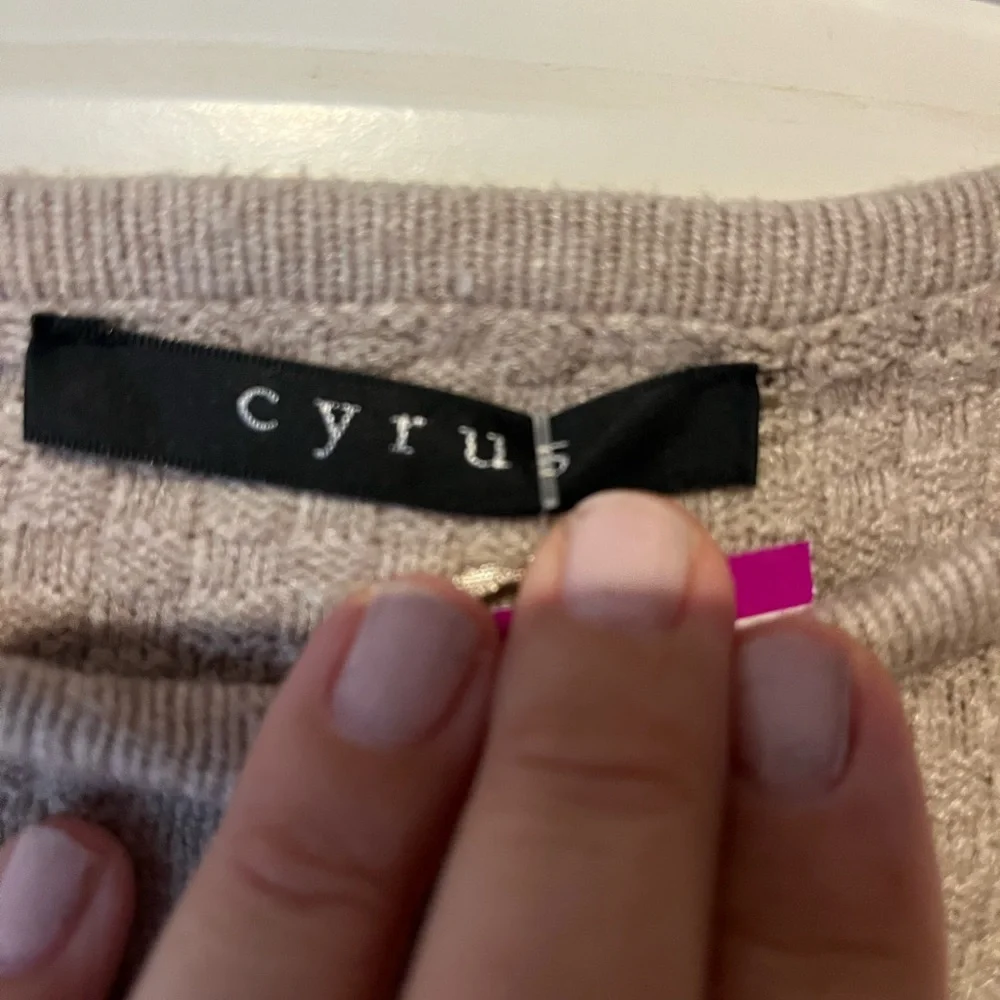 Cyrus Taupe Cable Knit Sweater - Picture 3 of 4